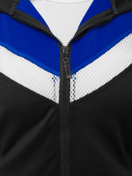 Komplet dresowy dwuczęściowy czarno-niebieski OZONEE JS/YW06005/1/9