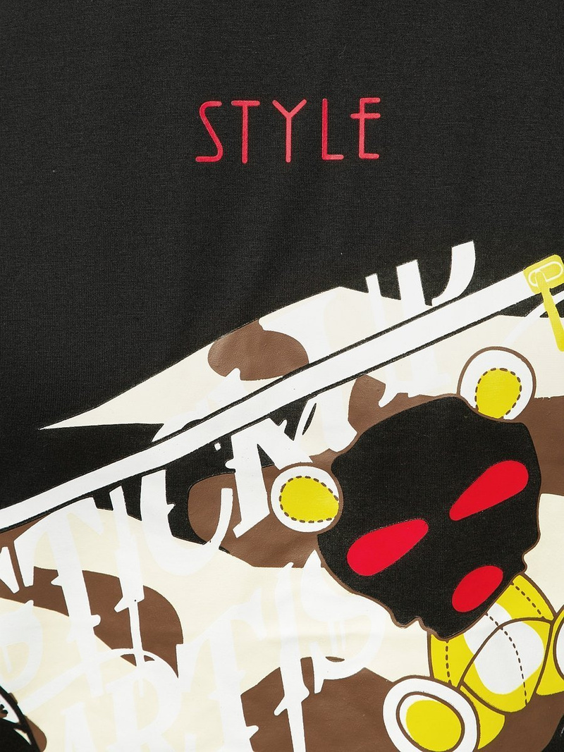 T-Shirt męski z nadrukiem czarny OZONEE JS/KS2371