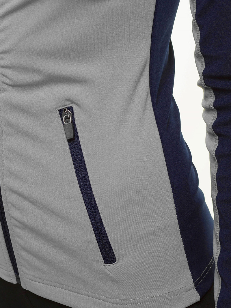 Bluza damska rozpinana szaro-granatowa OZONEE JS/HD149/3