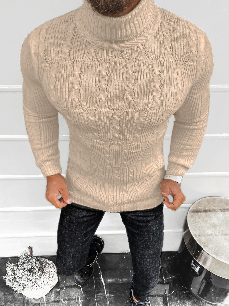 Sweter męski golf beżowy OZONEE L/2665