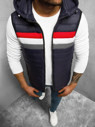 Kamizelka męska pikowana z kapturem granatowa OZONEE N/7107/2