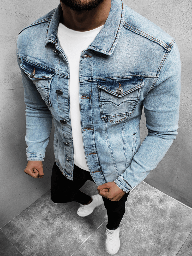 Куртка чоловіча джинсова Яскраво-Синя OZONEE O/3432