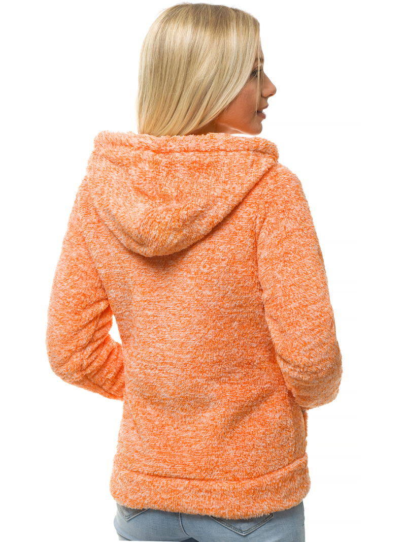 Bluza damska rozpinana z kapturem pomarańczowa OZONEE JS/HH010/48