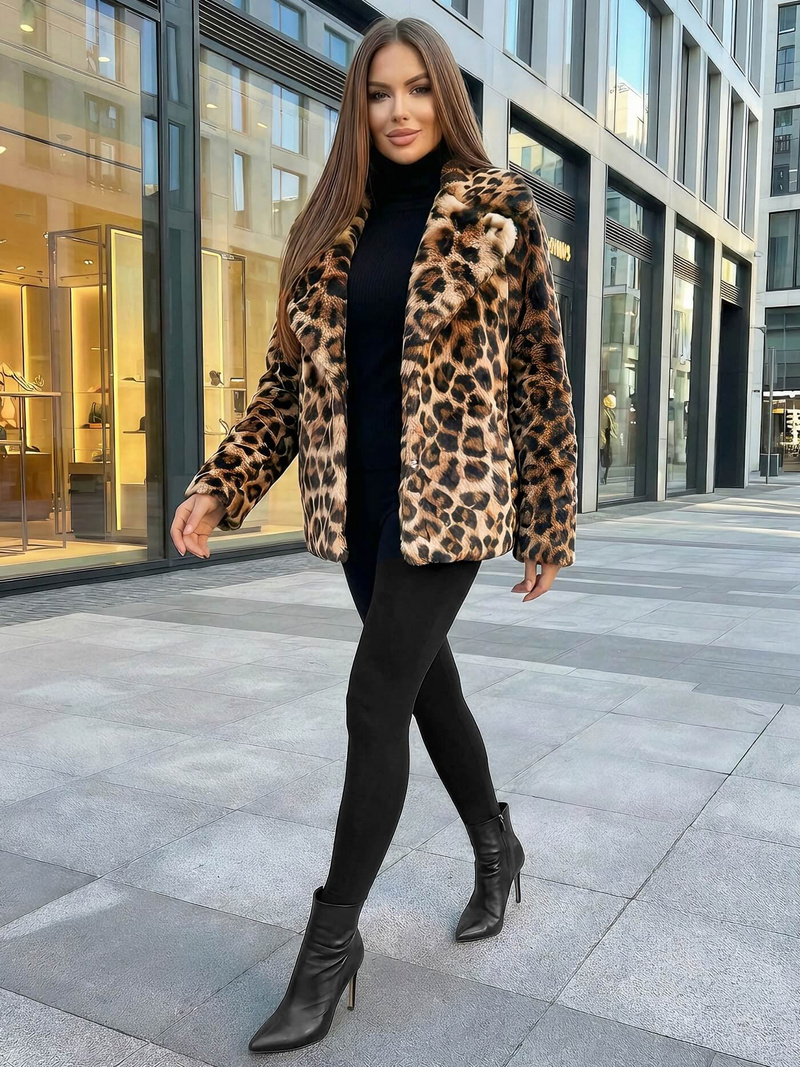 Жіноча куртка бежево-коричнева OZONEE JS/61M8500/158Z