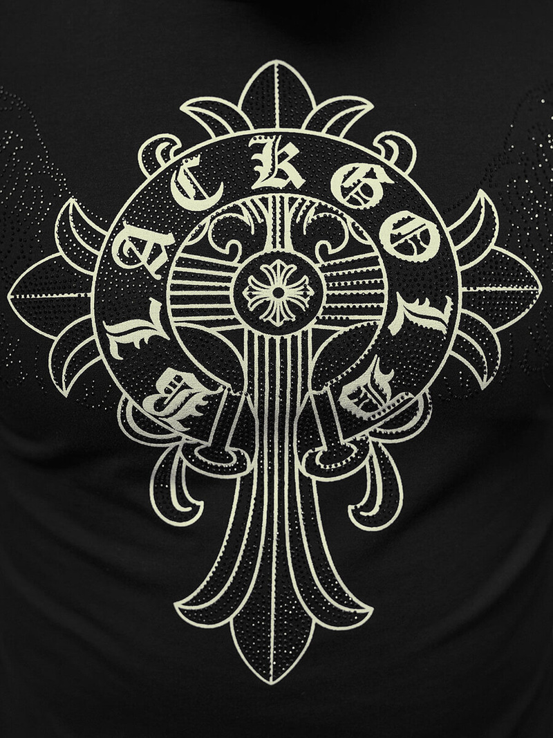 T-shirt męski slim fit czarny OZONEE NB/MT3037Z