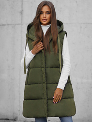 Стьобаний жіночий жилет Зелена OZONEE O/81266Z