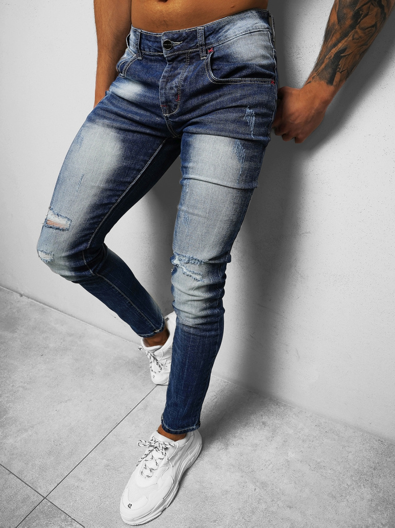 Spodnie jeansowe męskie niebieskie OZONEE NB/MP0024B