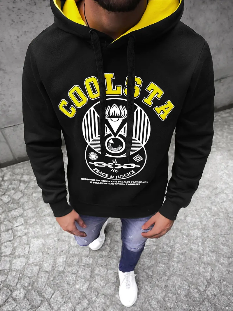 Bluza z kapturem męska czarna OZONEE JS/Y10036