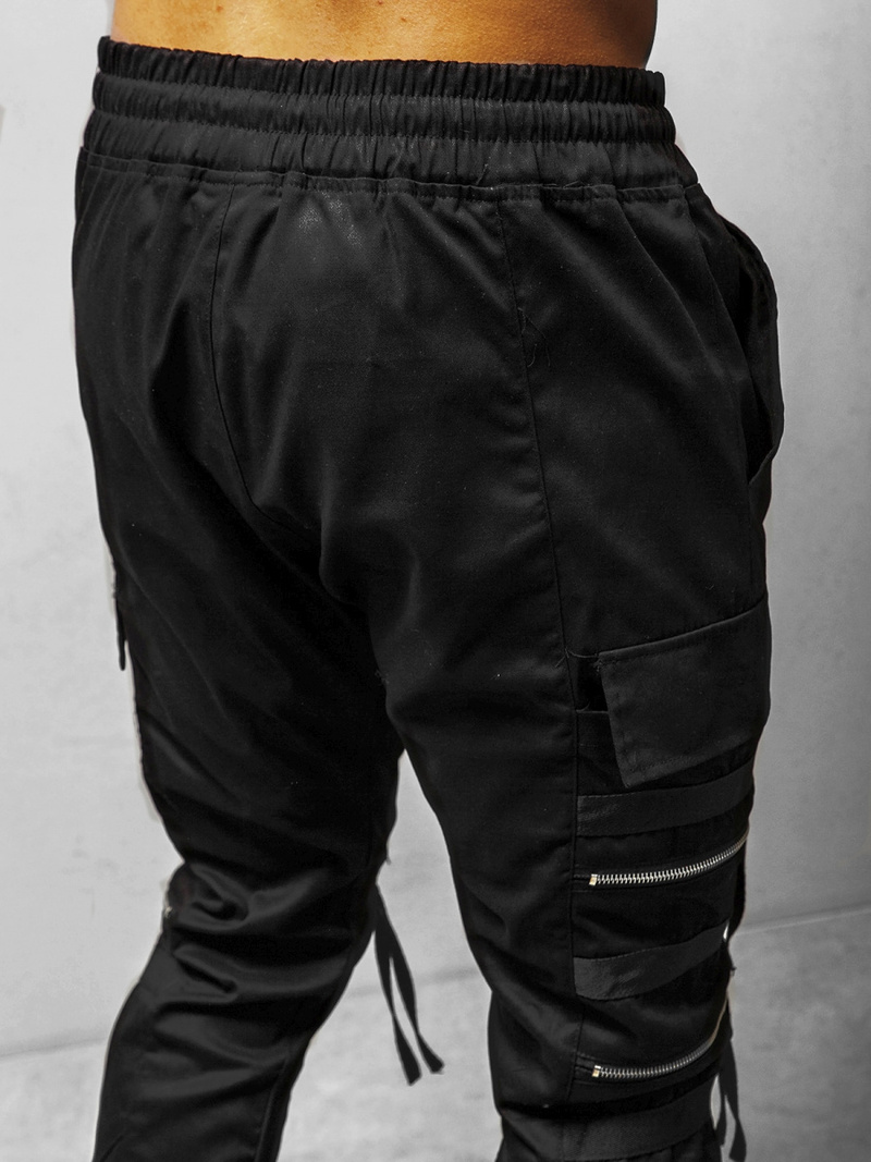 Spodnie męskie chino joggery czarne OZONEE G/11146Z