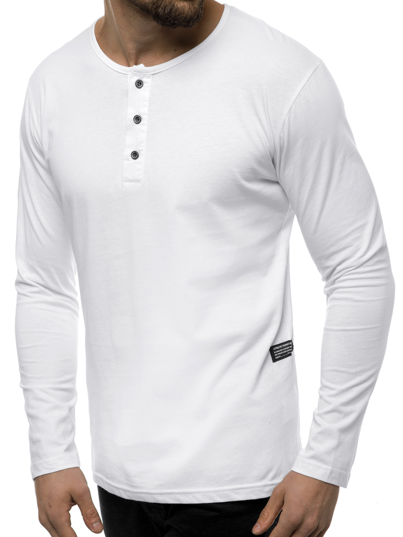 Longsleeve męski biały OZONEE O/1114