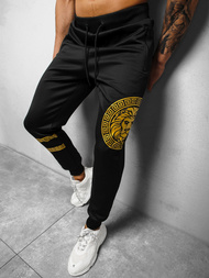 Штани спортивні чоловічі чорно-золотава OZONEE O/HM715