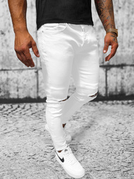 Spodnie jeansowe męskie białe OZONEE E/5391/01