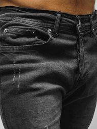 Spodnie jeansowe męskie czarne OZONEE DP/696/5