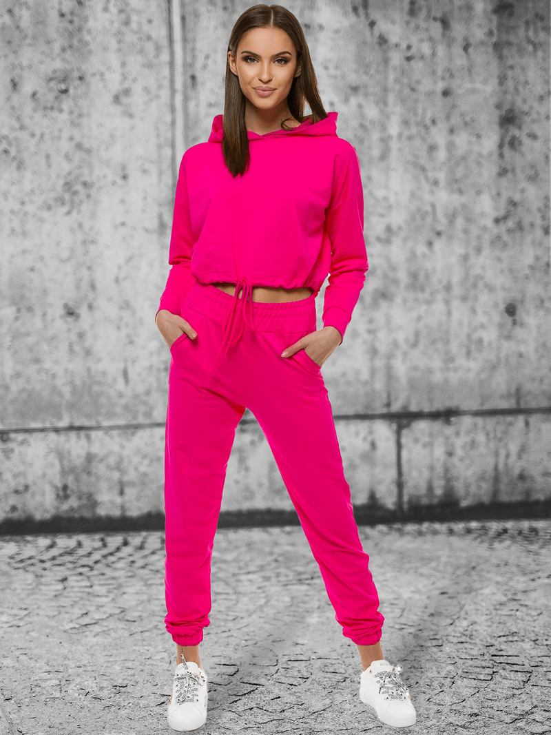 Жіночий спортивний костюм з двох частин рожево-неонові OZONEE O/12108