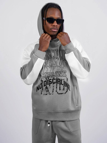 Bluza z kapturem oversize szara OZONEE O/SWE23037Z