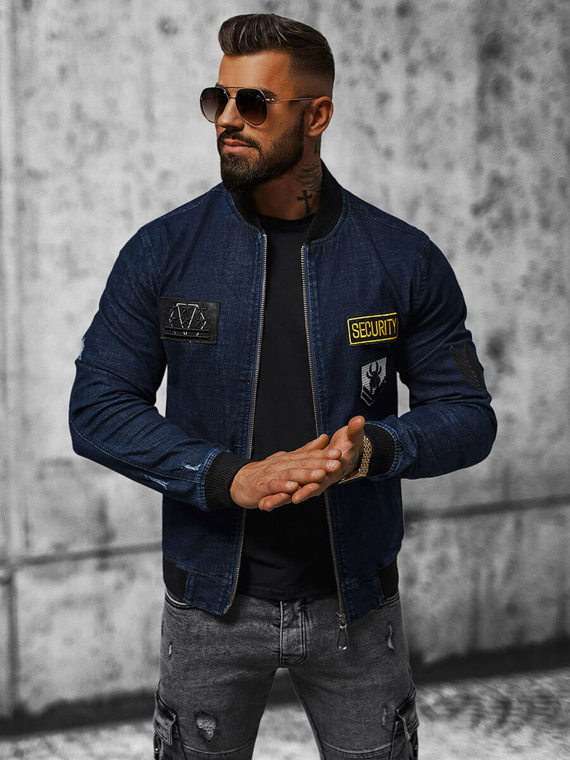 Чоловіча джинсова куртка Ультрамаринова OZONEE NB/MJ509BZ