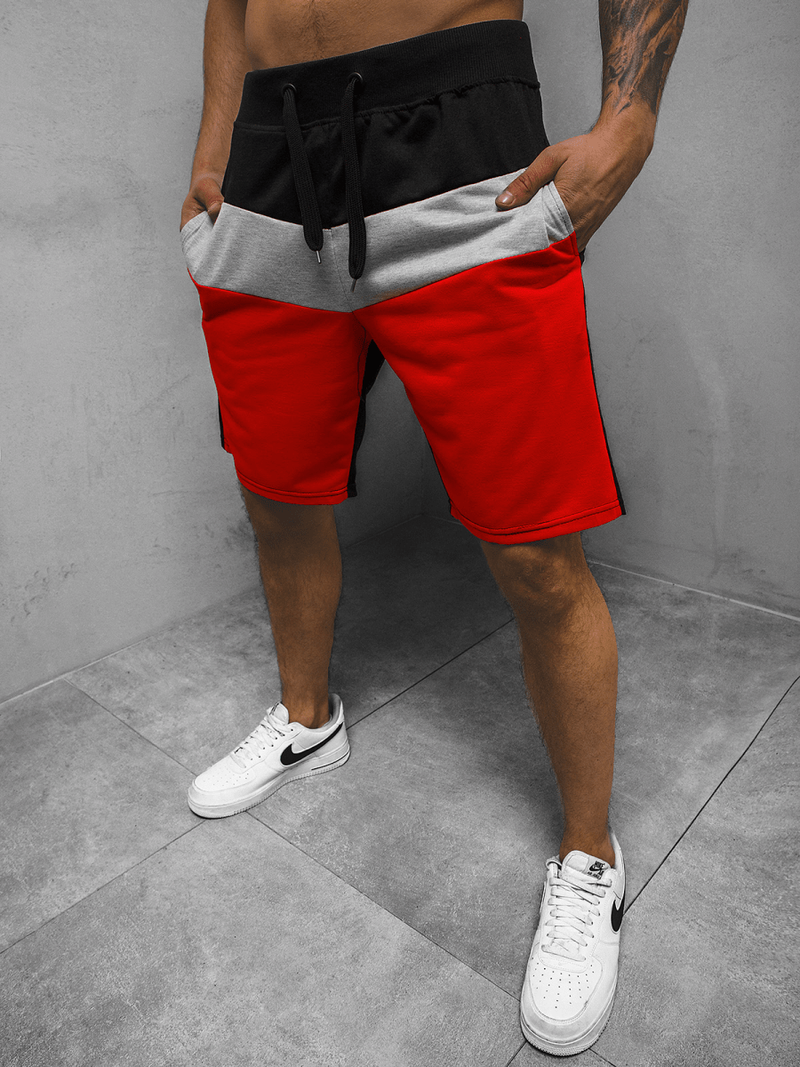 Spodenki dresowe męskie czerwone OZONEE JS/68K10057