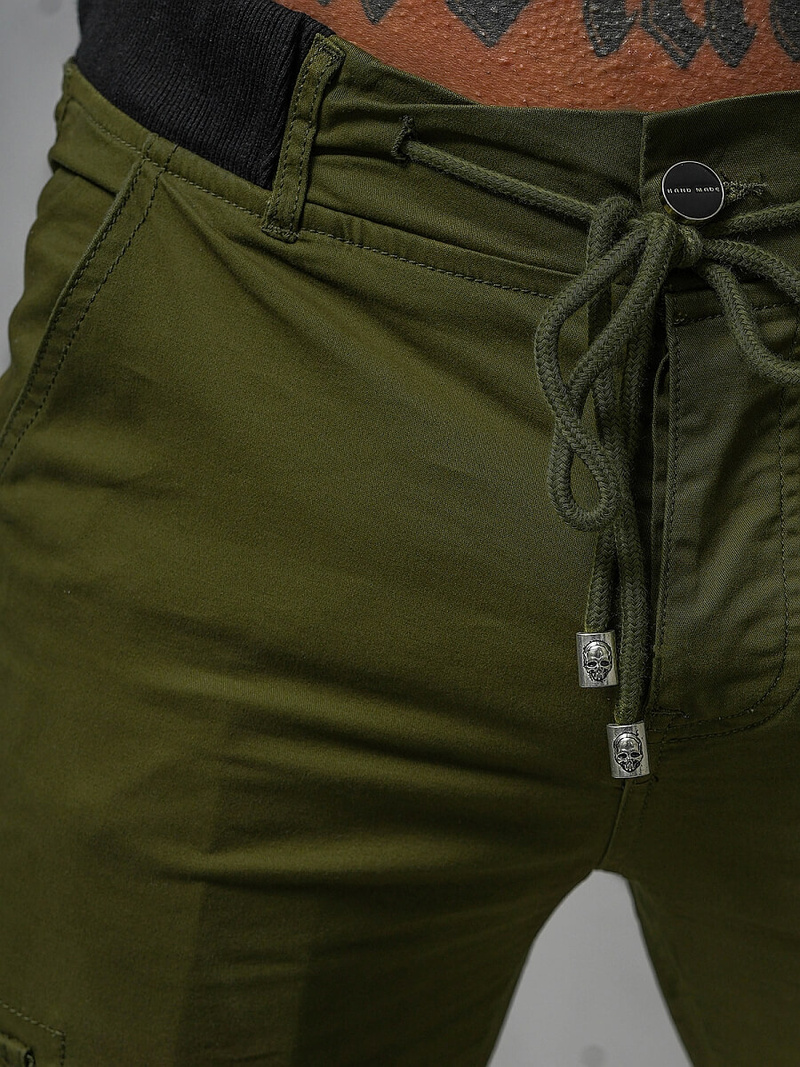 Spodnie męskie joggery cargo zielone OZONEE NB/MP0208MVZ