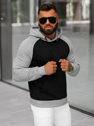 Bluza z kapturem męska czarna OZONEE JS/8B157/3B