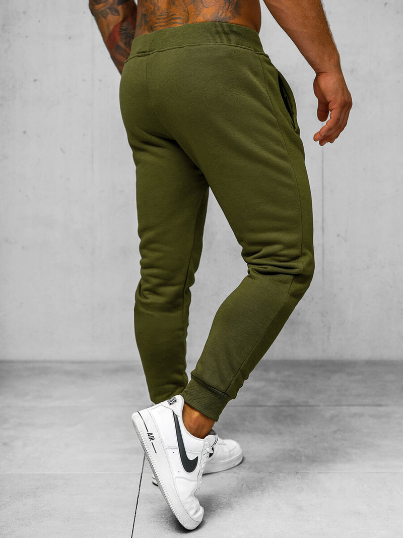 Spodnie dresowe męskie khaki OZONEE JS/XW01Z