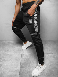 Штани спортивні чоловічі чорно-срібляста OZONEE O/HM665