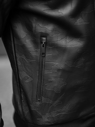 Kurtka skórzana męska bomberka czarna OZONEE O/3A63