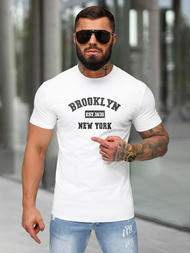 T-shirt męski slim fit biały OZONEE NB/MT3134