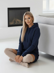Bluza z kapturem damska granatowa OZONEE JS/YS10005/25Z