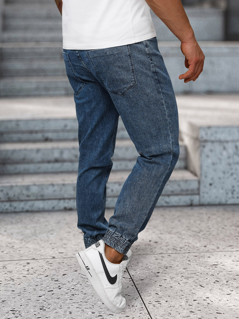 Spodnie jeansowe joggery męskie niebieskie OZONEE NB/MP0272BS