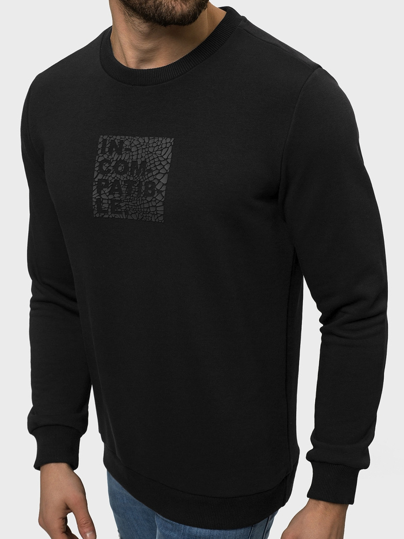 Bluza męska crewneck czarna OZONEE B/21402062