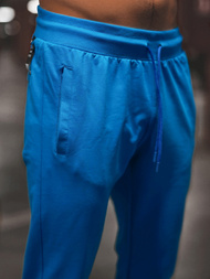 Spodnie dresowe męskie niebieskie b/18203022z