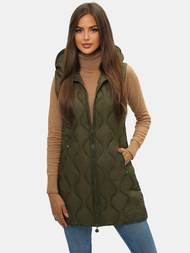 Стьобаний жіночий жилет xакi OZONEE O/H928/13