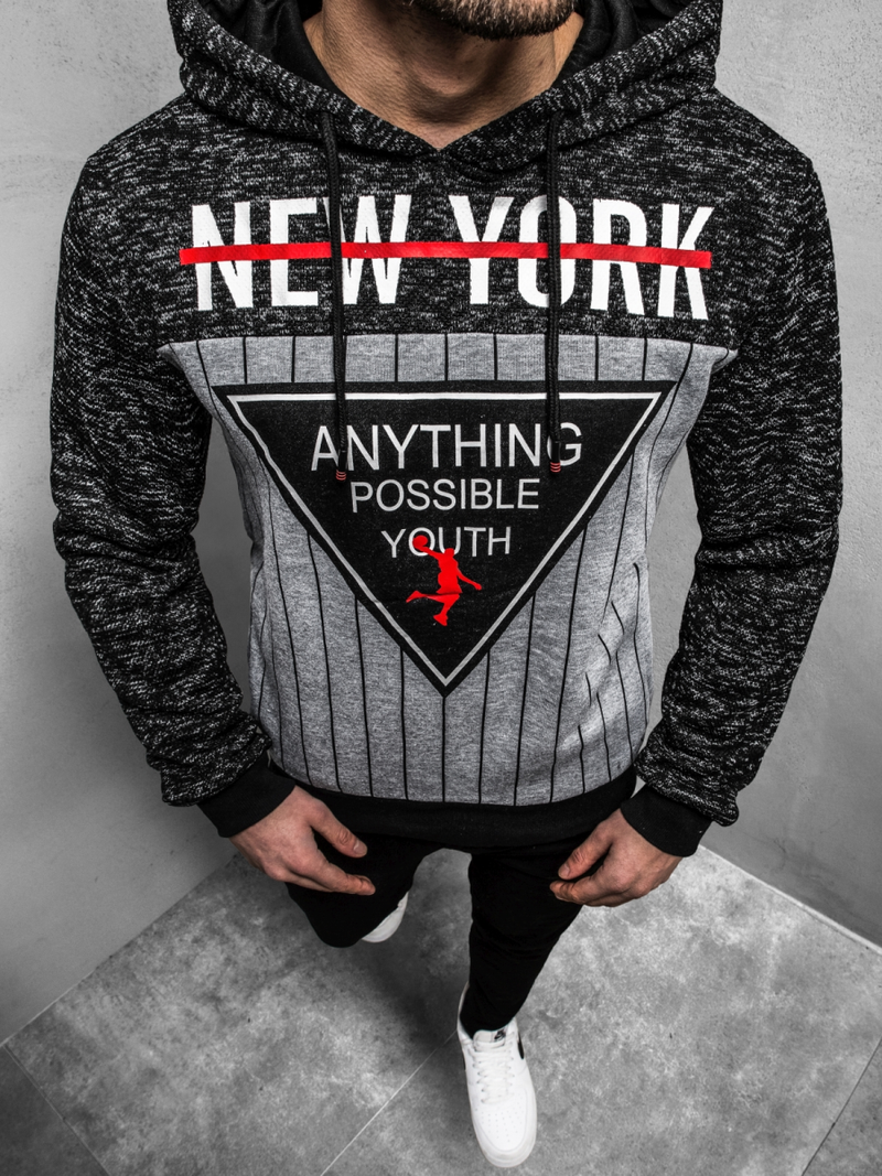 Толстовка чоловіча Чорна OZONEE JS/KS1907Z