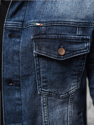 Kurtka męska jeansowa ciemno-niebieska OZONEE NB/MJ523BS