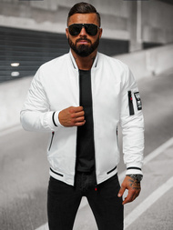 Kurtka męska bomberka biała OZONEE JS/84M3034/281