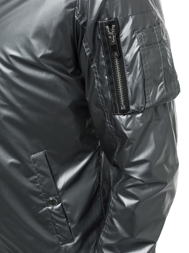 Kurtka bomberka męska srebrna OZONEE N/6147Z