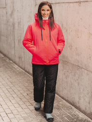 Kurtka damska zimowa różowo-neonowa OZONEE JS/HH012/53