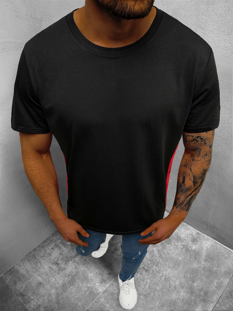 T-Shirt męski czarny OZONEE JS/8T92/3