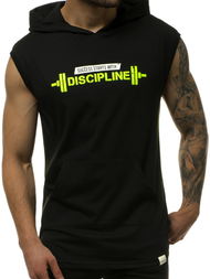 T-Shirt bez rękawów męski czarno-żółty OZONEE MACH/M1211