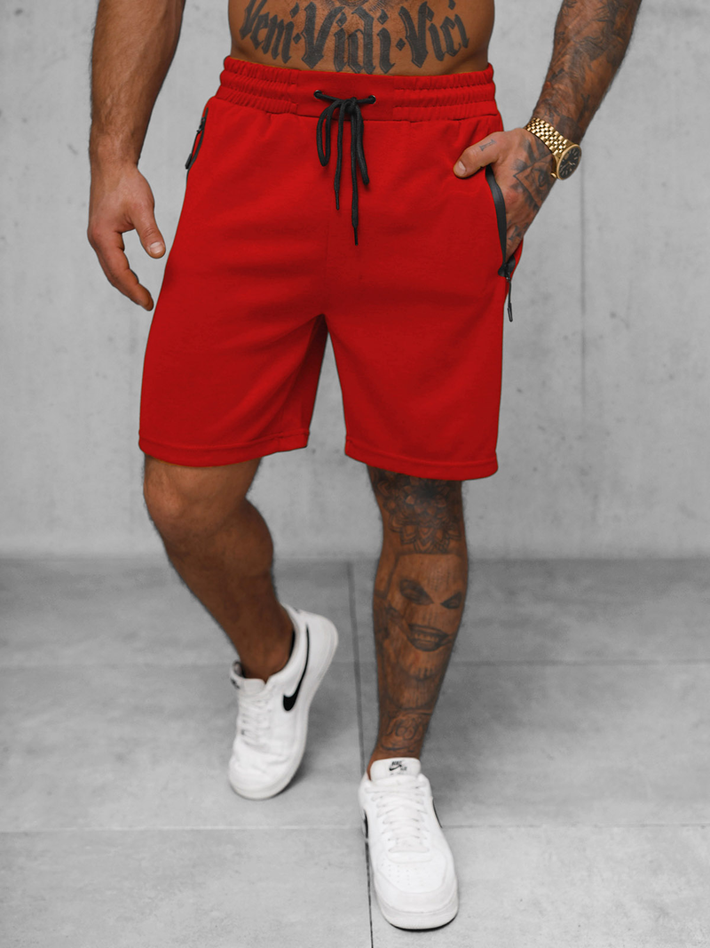 Spodenki dresowe męskie czerwone OZONEE JS/17K532/18