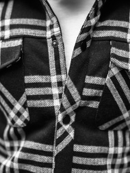 Сорочка чоловіча Чорно-Бiла OZONEE O/3A91/1