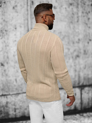 Sweter męski golf beżowy OZONEE L/2665Z