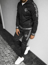 Komplet dresowy męski czarno-srebrny OZONEE O/HM500