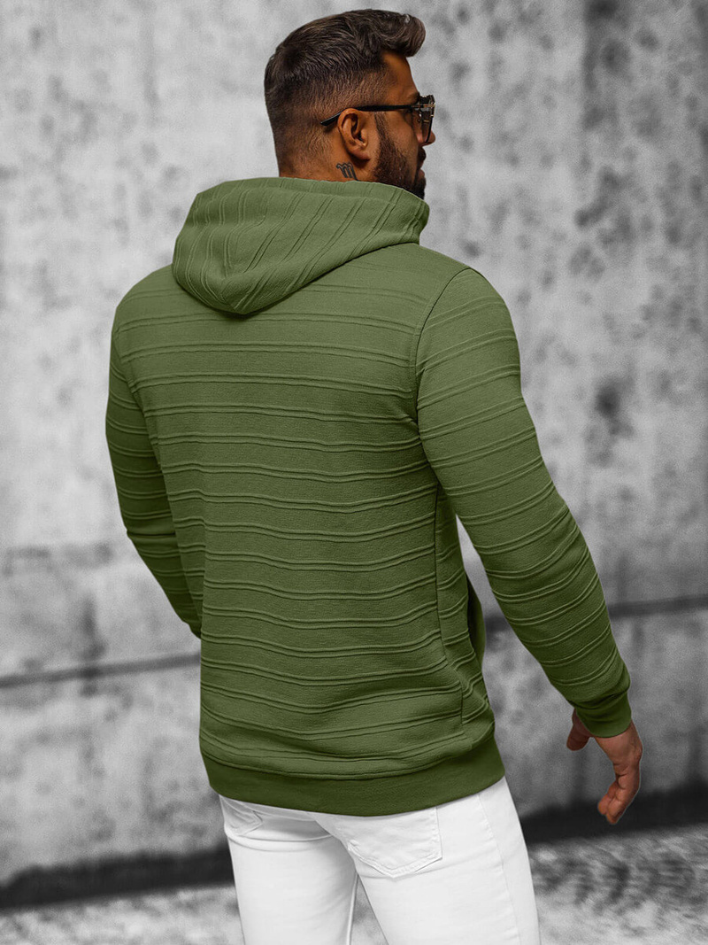 Bluza z kapturem męska khaki OZONEE O/TB2272