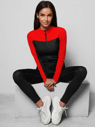 Bluza damska rozpinana czarno-czerwona OZONEE JS/HD149/5Z