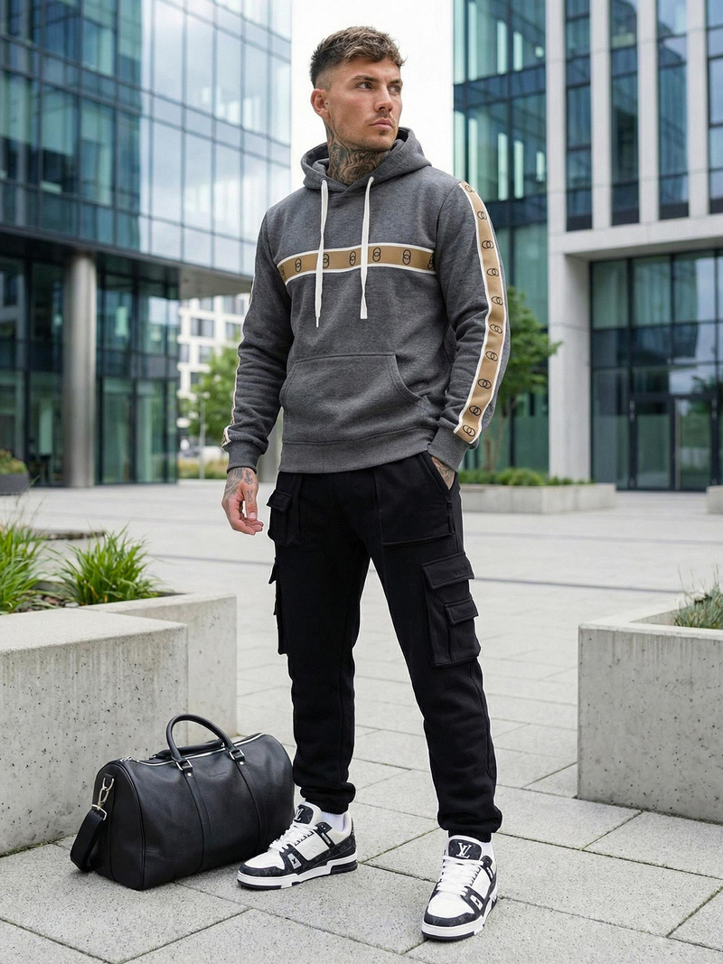 Bluza z kapturem męska grafitowa OZONEE JS/8B1729/5Z