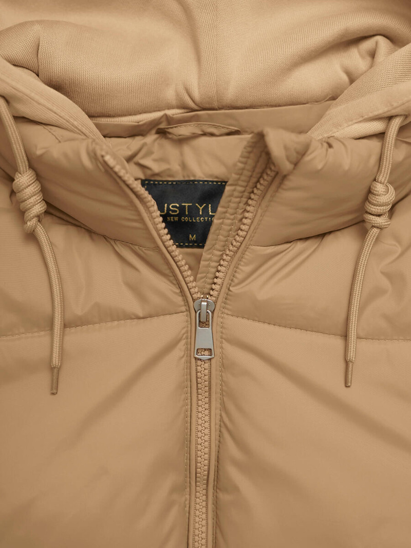 Kurtka zimowa damska pikowana jasno-beżowa OZONEE JS/16M9187/158