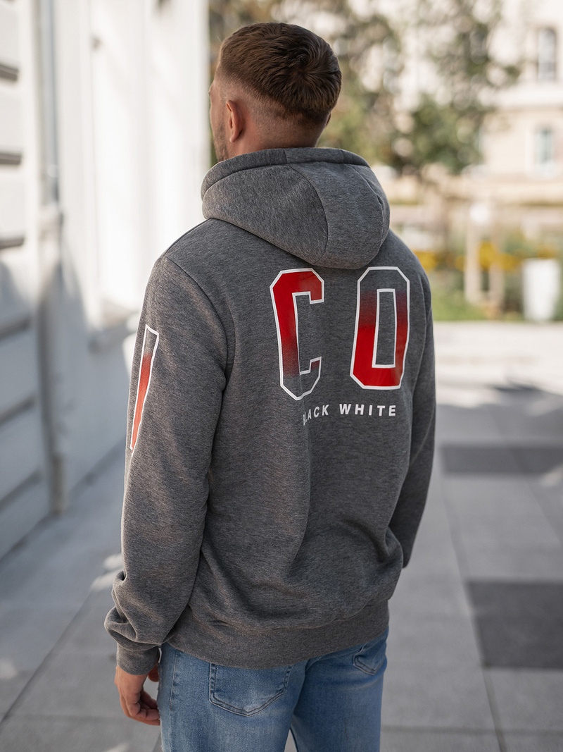 Bluza z kapturem męska grafitowa OZONEE JS/8B1739/5