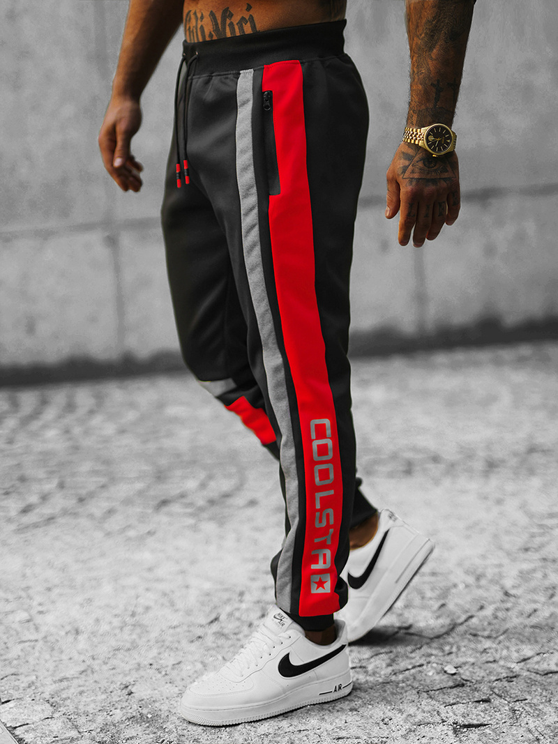 Spodnie dresowe męskie czarne OZONEE JS/K10132Z