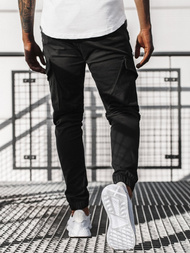 Spodnie męskie chino joggery czarne OZONEE G/2788